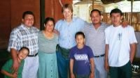 Pastor Manuel with Maria, Jorge and kids